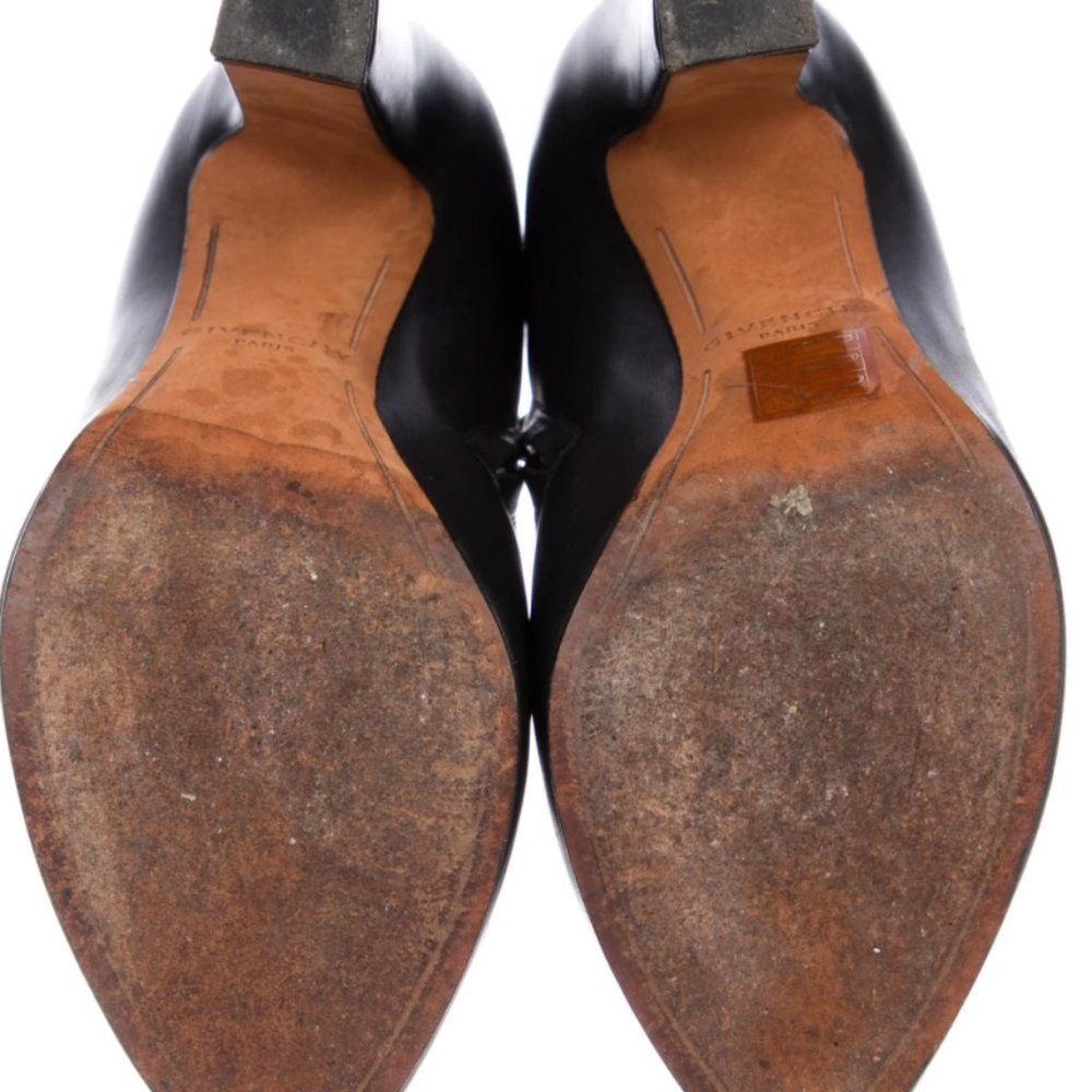 Givenchy Black Leather Ankle Booties with Tan Accent - Picture 5 of 5